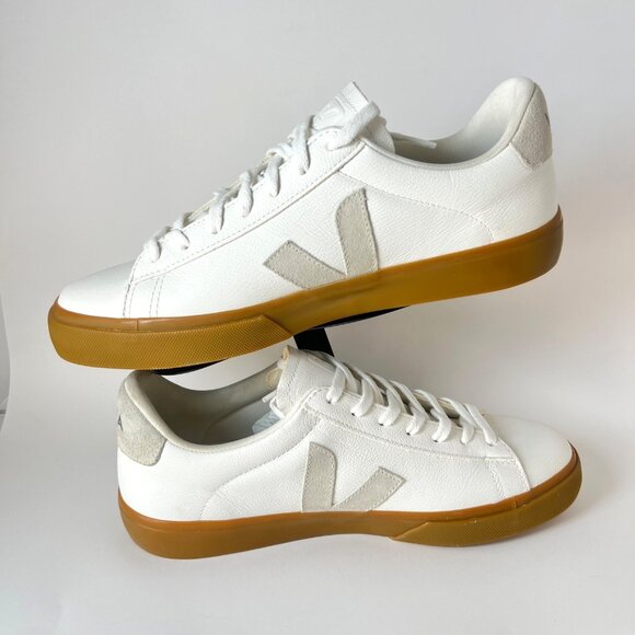 Veja Campo Chrome free Men Sneakers White Natural Suede Leather Shoes Size 44 - Picture 2 of 8